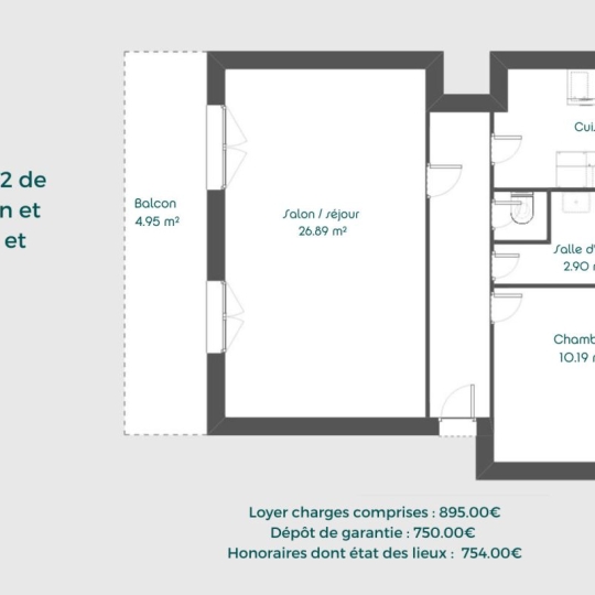  Annonces NEUVILLE : Appartement | CALUIRE-ET-CUIRE (69300) | 58 m2 | 895 € 